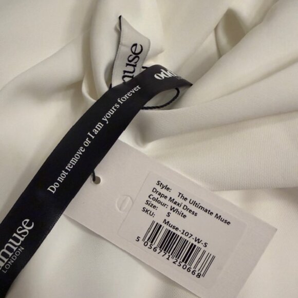Odd Muse Drape Maxi Dress White - S - Picture 3 of 5